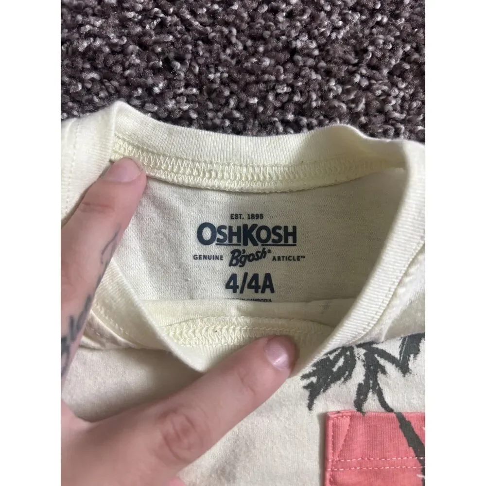 OshKosh Yellow “Hit the Road” Motorcycle Graphic T-Shirt Size 4